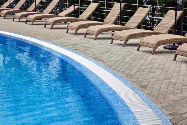 Poolside Hardscaping in Redding