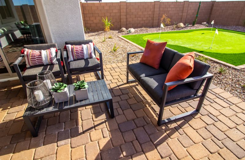 Seating area with paver flooring